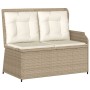 Sillón reclinable de jardín con cojines ratán sintético beige de , Bancos de jardín - Ref: Foro24-368941, Precio: 206,22 €, D...