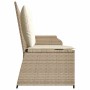 Sillón reclinable de jardín con cojines ratán sintético beige de , Bancos de jardín - Ref: Foro24-368941, Precio: 206,22 €, D...