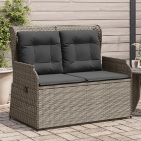 Reclining garden armchair with gray synthetic rattan cushions by , garden benches - Ref: Foro24-368957, Price: 212,68 €, Disc...