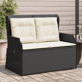 Reclining garden armchair with black synthetic rattan cushions by , garden benches - Ref: Foro24-368955, Price: 207,99 €, Dis...