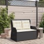 Reclining garden armchair with black synthetic rattan cushions by , garden benches - Ref: Foro24-368955, Price: 207,66 €, Dis...