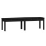 2-seater garden bench solid black pine wood 159.5x44x45 cm by vidaXL, garden benches - Ref: Foro24-824015, Price: 61,99 €, Di...