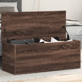 Engineered wood storage box in brown oak, 90x35x35 cm by , Storage trunks - Ref: Foro24-840687, Price: 75,99 €, Discount: %