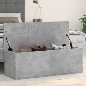 Aufbewahrungsbox aus grauem Beton-Ingenieurholz 102x35x35 cm. von , Aufbewahrungskisten - Ref: Foro24-840691, Preis: 78,73 €,...