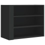 Engineered wood black wall cabinet 75x35x60 cm by , Shelves and shelves - Ref: Foro24-848417, Price: 63,85 €, Discount: %