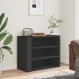 Engineered wood black wall cabinet 75x35x60 cm by , Shelves and shelves - Ref: Foro24-848417, Price: 63,85 €, Discount: %