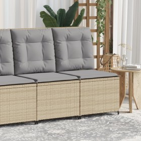 Sillón reclinable de jardín con cojines ratán sintético beige de , Sofás de exterior - Ref: Foro24-368976, Precio: 110,09 €, ...