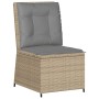 Sillón reclinable de jardín con cojines ratán sintético beige de , Sofás de exterior - Ref: Foro24-368976, Precio: 109,99 €, ...