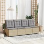 Sillón reclinable de jardín con cojines ratán sintético beige de , Sofás de exterior - Ref: Foro24-368976, Precio: 109,99 €, ...