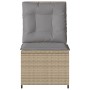 Sillón reclinable de jardín con cojines ratán sintético beige de , Sofás de exterior - Ref: Foro24-368976, Precio: 109,99 €, ...