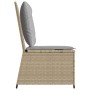 Sillón reclinable de jardín con cojines ratán sintético beige de , Sofás de exterior - Ref: Foro24-368976, Precio: 109,99 €, ...