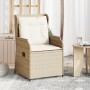 Garden reclining armchairs with beige cushions 2 units PE rattan by , Outdoor sofas - Ref: Foro24-368995, Price: 242,67 €, Di...