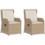 Garden reclining armchairs with beige cushions 2 units PE rattan by , Outdoor sofas - Ref: Foro24-368995, Price: 242,67 €, Di...