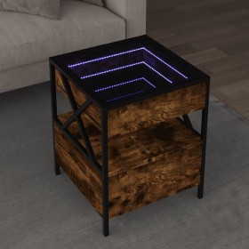 Coffee table with Infinity LED smoked oak 40x40x51 cm by , Coffee table - Ref: Foro24-847719, Price: 97,05 €, Discount: %