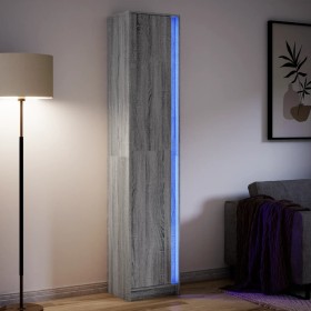 Aparador con LED madera ingeniería gris Sonoma 41,5x32,5x200 cm de , Aparadores - Ref: Foro24-3307903, Precio: 154,99 €, Desc...