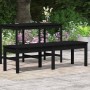 2-seater garden bench solid black pine wood 159.5x44x45 cm by vidaXL, garden benches - Ref: Foro24-824015, Price: 61,99 €, Di...