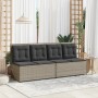 Reclining garden armchair with gray synthetic rattan cushions by , garden benches - Ref: Foro24-368969, Price: 184,79 €, Disc...