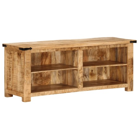 Solid rough mango wood TV stand 110x35x40 cm by , CD and DVD storage - Ref: Foro24-376041, Price: 213,99 €, Discount: %