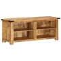 Solid rough mango wood TV stand 110x35x40 cm by , CD and DVD storage - Ref: Foro24-376041, Price: 213,99 €, Discount: %