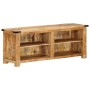 Solid rough mango wood TV stand 110x35x40 cm by , CD and DVD storage - Ref: Foro24-376041, Price: 213,99 €, Discount: %