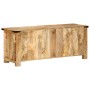 Solid rough mango wood TV stand 110x35x40 cm by , CD and DVD storage - Ref: Foro24-376041, Price: 213,99 €, Discount: %