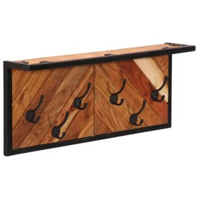 Wall-mounted coat rack with 6 solid mango wood hooks by , Shelves and shelves - Ref: Foro24-376048, Price: 61,63 €, Discount: %