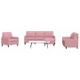 4-piece pink velvet sofa set with cushions by , Sofas - Ref: Foro24-3278364, Price: 692,94 €, Discount: %