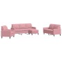 4-piece pink velvet sofa set with cushions by , Sofas - Ref: Foro24-3278364, Price: 692,94 €, Discount: %