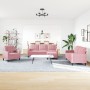 4-piece pink velvet sofa set with cushions by , Sofas - Ref: Foro24-3278364, Price: 692,94 €, Discount: %