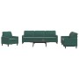 Set of sofas with 4 dark green velvet cushions by , Sofas - Ref: Foro24-3278443, Price: 714,92 €, Discount: %