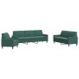 Set of sofas with 4 dark green velvet cushions by , Sofas - Ref: Foro24-3278443, Price: 714,92 €, Discount: %