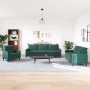 Set of sofas with 4 dark green velvet cushions by , Sofas - Ref: Foro24-3278443, Price: 714,92 €, Discount: %