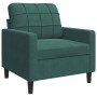 Set of sofas with 4 dark green velvet cushions by , Sofas - Ref: Foro24-3278443, Price: 714,92 €, Discount: %