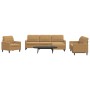 Set of sofas with 4 brown velvet cushions by , Sofas - Ref: Foro24-3278448, Price: 669,63 €, Discount: %