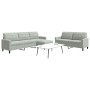 3-piece light gray velvet sofa set with cushions by , Sofas - Ref: Foro24-3278481, Price: 588,70 €, Discount: %