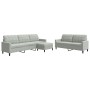 3-piece light gray velvet sofa set with cushions by , Sofas - Ref: Foro24-3278481, Price: 588,70 €, Discount: %