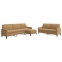 3-piece brown velvet sofa set with cushions by , Sofas - Ref: Foro24-3278488, Price: 523,12 €, Discount: %