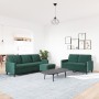 Set of sofas with 3 dark green velvet cushions by , Sofas - Ref: Foro24-3278403, Price: 534,95 €, Discount: %