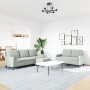 Dreiteiliges Sofaset mit Kissen aus hellgrauem Samt. von , Sofas - Ref: Foro24-3278401, Preis: 517,29 €, Rabatt: %