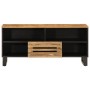 Solid rough mango wood TV stand 100x34x46 cm by , CD and DVD storage - Ref: Foro24-377514, Price: 119,75 €, Discount: %