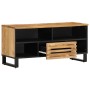 Solid rough mango wood TV stand 100x34x46 cm by , CD and DVD storage - Ref: Foro24-377514, Price: 119,75 €, Discount: %