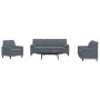 3-piece dark gray velvet sofa set with cushions by , Sofas - Ref: Foro24-3278372, Price: 714,28 €, Discount: %