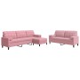 Set of sofas with 3 pink velvet cushions by , Sofas - Ref: Foro24-3278504, Price: 604,46 €, Discount: %