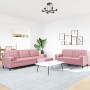 Set of sofas with 3 pink velvet cushions by , Sofas - Ref: Foro24-3278504, Price: 604,46 €, Discount: %