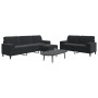 3-piece black velvet sofa set with cushions by , Sofas - Ref: Foro24-3278506, Price: 666,15 €, Discount: %