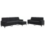 Schwarzes Samt-Sofaset mit 3 Kissenstücken. von , Sofas - Ref: Foro24-3278506, Preis: 666,15 €, Rabatt: %