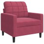 Three-piece velvet sofa set with red wine cushions by , Sofas - Ref: Foro24-3278455, Price: 659,34 €, Discount: %