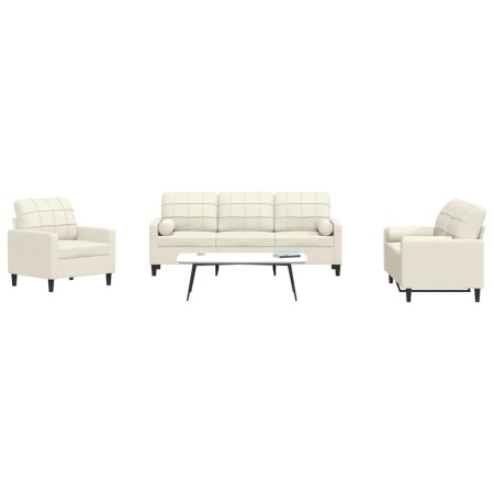 Sofagarnitur mit 3-teiligen cremefarbenen Samtkissen. von , Sofas - Ref: Foro24-3278379, Preis: 653,33 €, Rabatt: %