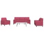 Sofagarnitur mit 4-teiligen Kissen aus bordeauxrotem Samtstoff. von , Sofas - Ref: Foro24-3278385, Preis: 693,99 €, Rabatt: %