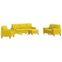 Set of sofas with 4 pieces of yellow velvet cushions by , Sofas - Ref: Foro24-3278387, Price: 679,33 €, Discount: %